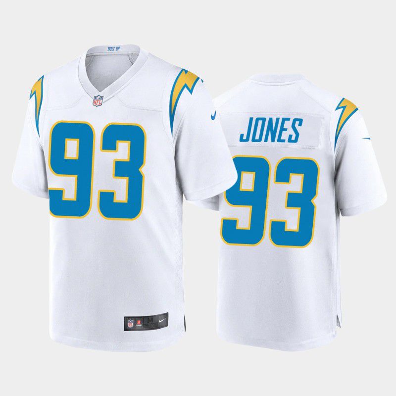 Men Los Angeles Chargers #93 Justin Jones Nike White Game NFL Jersey